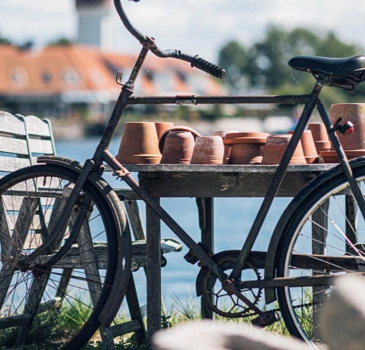 Cykel ved vandkanten